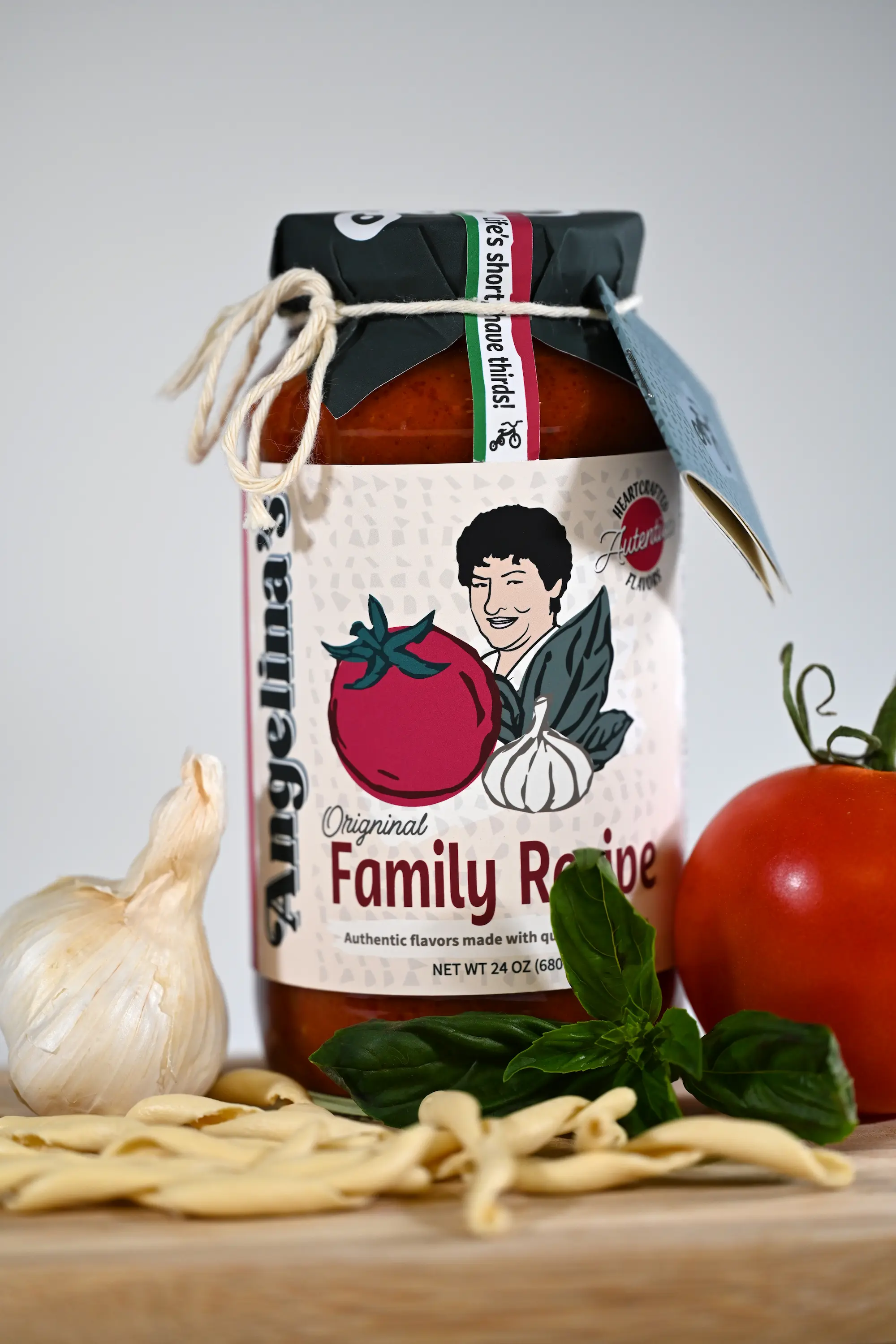 a jar of angelinas sauce