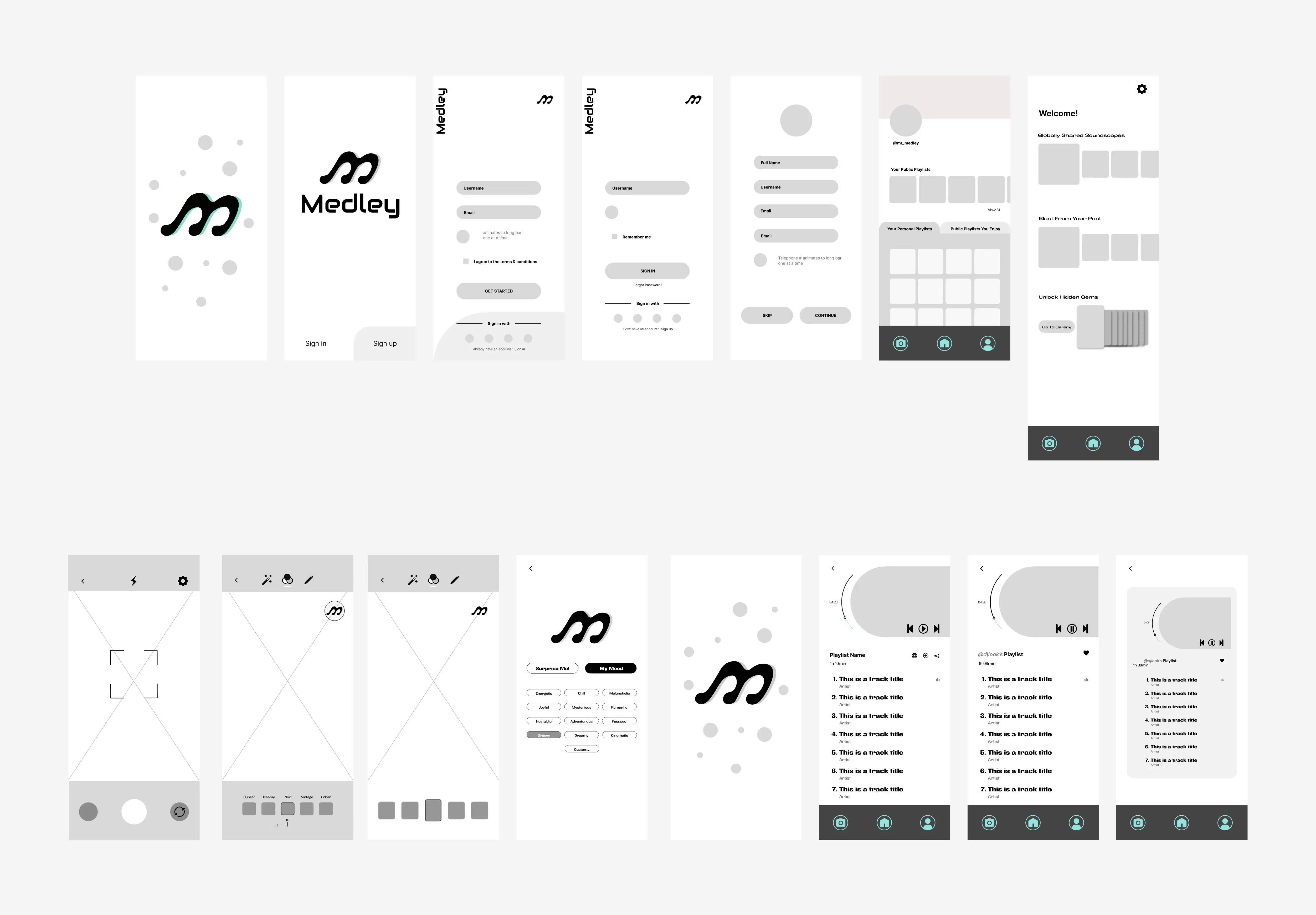 Wireframe of the app