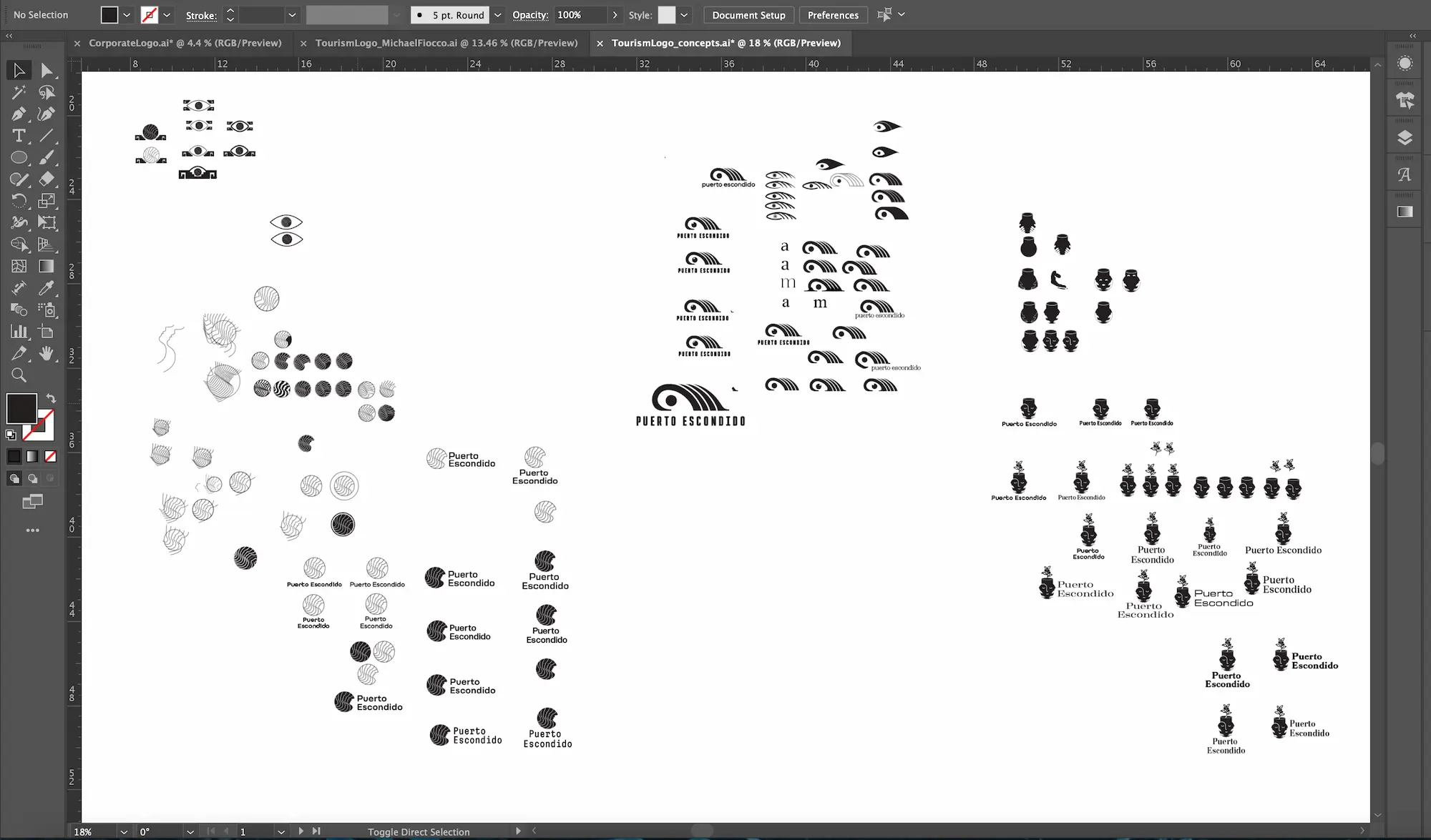 Illustrator artboard exploring digital concepts